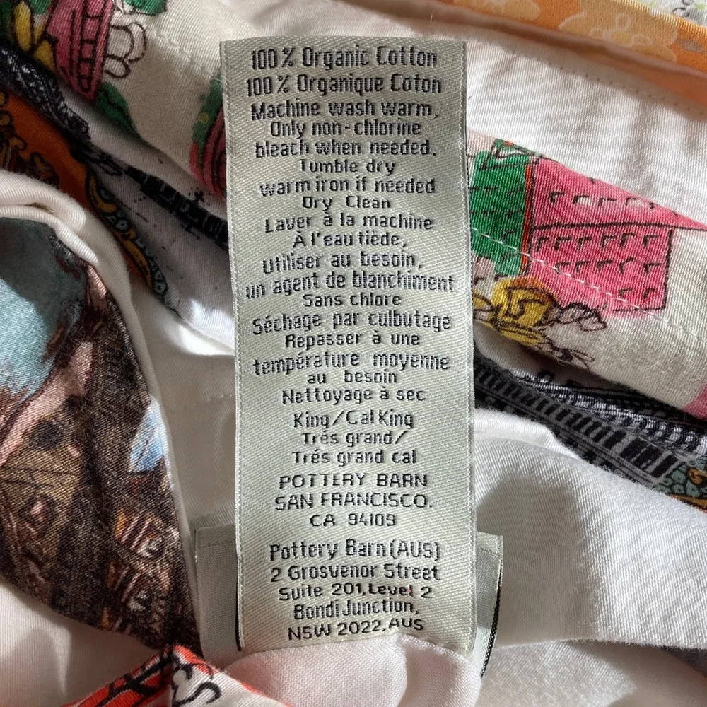 Pottery Barn 100% Cotton Duvet Cover King / Cal King Travel Scarf Collection